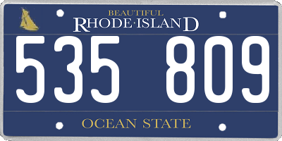RI license plate 535809