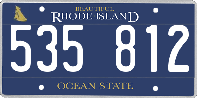 RI license plate 535812