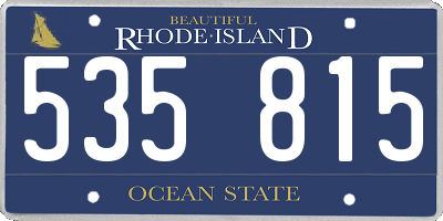 RI license plate 535815