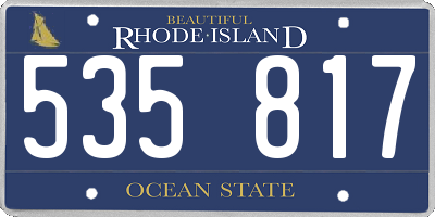 RI license plate 535817