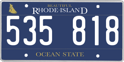 RI license plate 535818