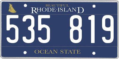 RI license plate 535819