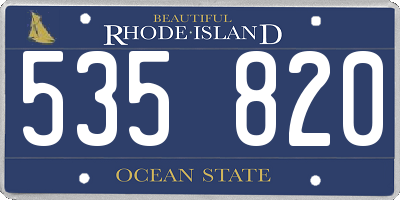 RI license plate 535820