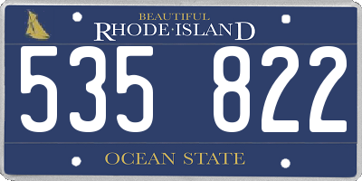 RI license plate 535822