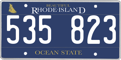 RI license plate 535823