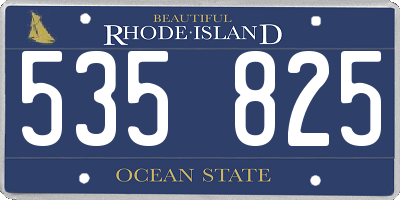 RI license plate 535825