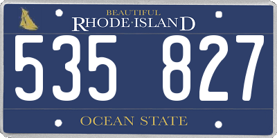 RI license plate 535827