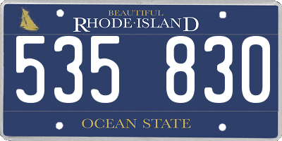 RI license plate 535830