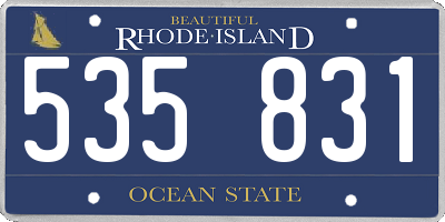RI license plate 535831