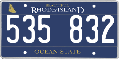 RI license plate 535832