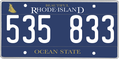 RI license plate 535833
