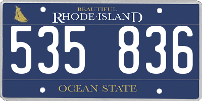 RI license plate 535836