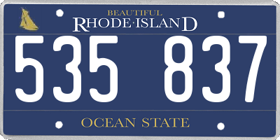 RI license plate 535837