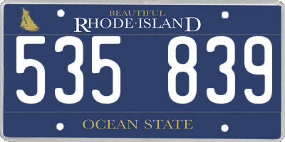 RI license plate 535839