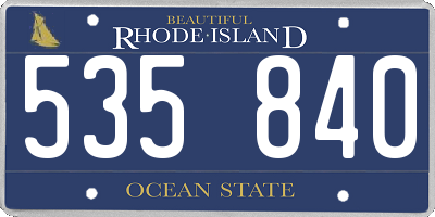 RI license plate 535840