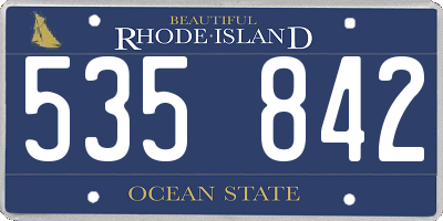 RI license plate 535842