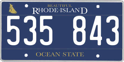 RI license plate 535843