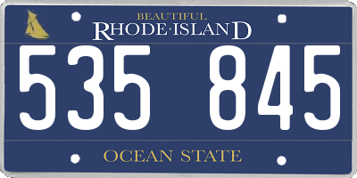 RI license plate 535845