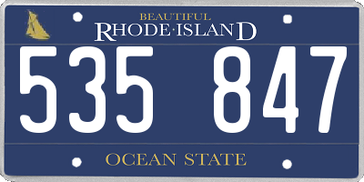 RI license plate 535847