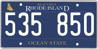 RI license plate 535850
