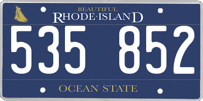 RI license plate 535852