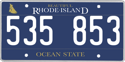 RI license plate 535853
