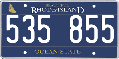 RI license plate 535855