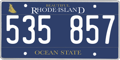 RI license plate 535857