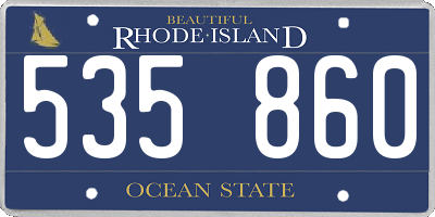 RI license plate 535860