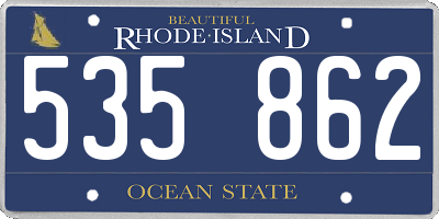 RI license plate 535862
