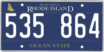 RI license plate 535864