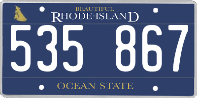 RI license plate 535867