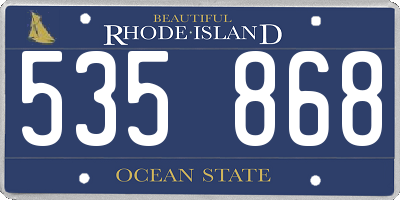 RI license plate 535868
