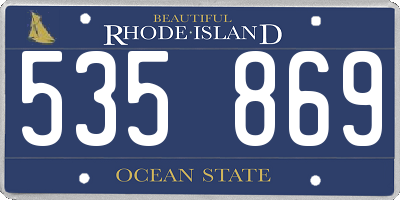 RI license plate 535869
