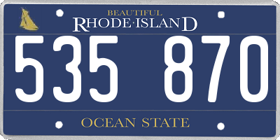 RI license plate 535870