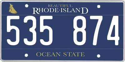 RI license plate 535874