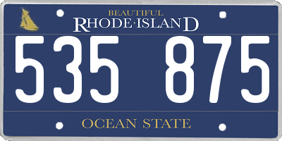 RI license plate 535875