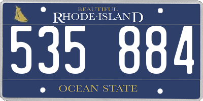 RI license plate 535884