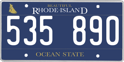 RI license plate 535890