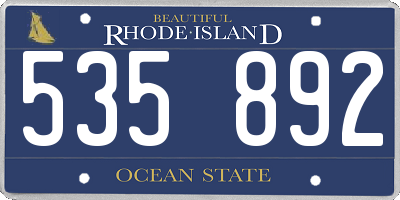 RI license plate 535892