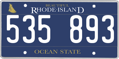 RI license plate 535893