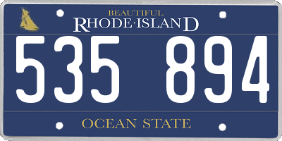RI license plate 535894