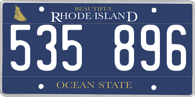 RI license plate 535896