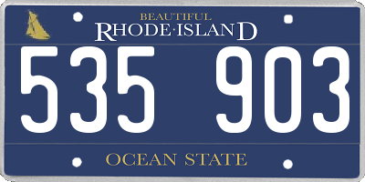 RI license plate 535903