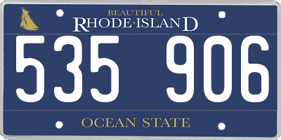 RI license plate 535906