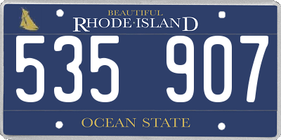 RI license plate 535907