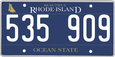 RI license plate 535909