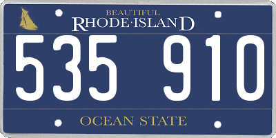 RI license plate 535910