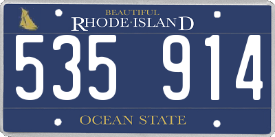 RI license plate 535914