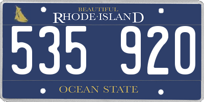 RI license plate 535920